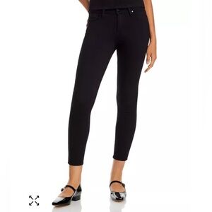 Paige Transcend Verdugo Mid Rise Cropped Skinny Jeans in Black Overdye